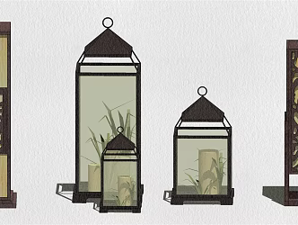 New Chinese Lawn Lamps 3d model
