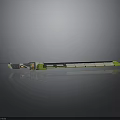 Modern Green White Streamlined Vehicle Design With Windows Panels And Reflective Base