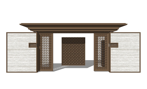 New Chinese Style Entrance Door Entrance Door 3d model