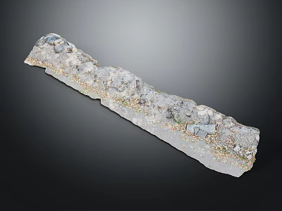 Textured Stone Ground Section With Small Particles 3d model