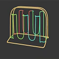 Modern Metallic Utensil Holder With Vertical Slots For Kitchen Cutlery Storage
