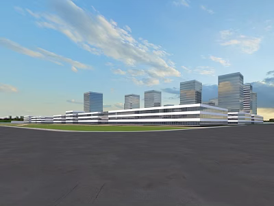 Aerial View Urban Planning With Modern High Rise Buildings And Green Open Space 3d model