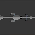Silver Military Missile With Yellow Stripe On Wheeled Launcher Stand