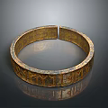 Golden Carved Bracelet with Exquisite Patterns Open Design Vintage Jewelry Piece