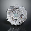 Futuristic Circular Mechanical Device With Intricate Metallic Components And Detailed Panels