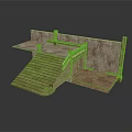 Ancient Stone Staircase Structure With Platform And Decorative Wall Design Elements