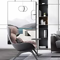 Modern sofa coffee table combination 3d model