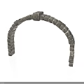 Stone Arch Building Element With Gray Stone Blocks And Architectural Design