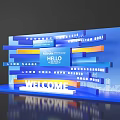 Blue Photo Spot With HELLO WELCOME Letters For Global AI Technology Expo