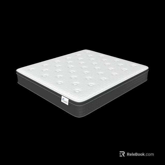 Comfortable Mattress With White Surface Convex Design Supportive Structure And Black Border 3d model 