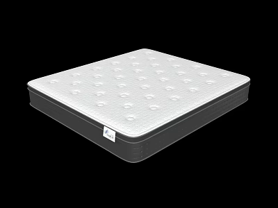 Comfortable Mattress With White Surface Convex Design Supportive Structure And Black Border 3d model
