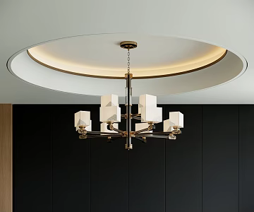 New Chinese Chandelier Metal Chandelier Multi-head Chandelier Living Room Chandelier Dining Room Chandelier 3d model