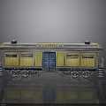 Vintage Southern Train Model Yellow Blue Carriage With Windows Doors And Metal Wheels