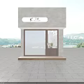 Flower Store Interior With Round Platforms Arched Display Shelves And Various Flowers Green Plants