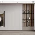 Modern bookshelf background wall 3d model