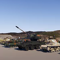 Various Military Tank Models with Different Colors and Types Displayed Together 3d model
