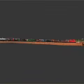 Detailed Model Train With Colorful Carriages On Railway Track