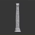 European Roman Column Classical Stone Column Stone Column Stone Column 3d model