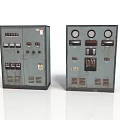 Vintage Electrical Control Panels With Meters Switches And Buttons Side By Side