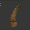 Handcrafted Wooden Curved Furniture Decor Piece With Natural Texture And Braided Bands