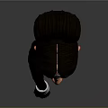 3D Rendered Woman With Long Black Braid Blue Collar Bindi And Silver Bracelets