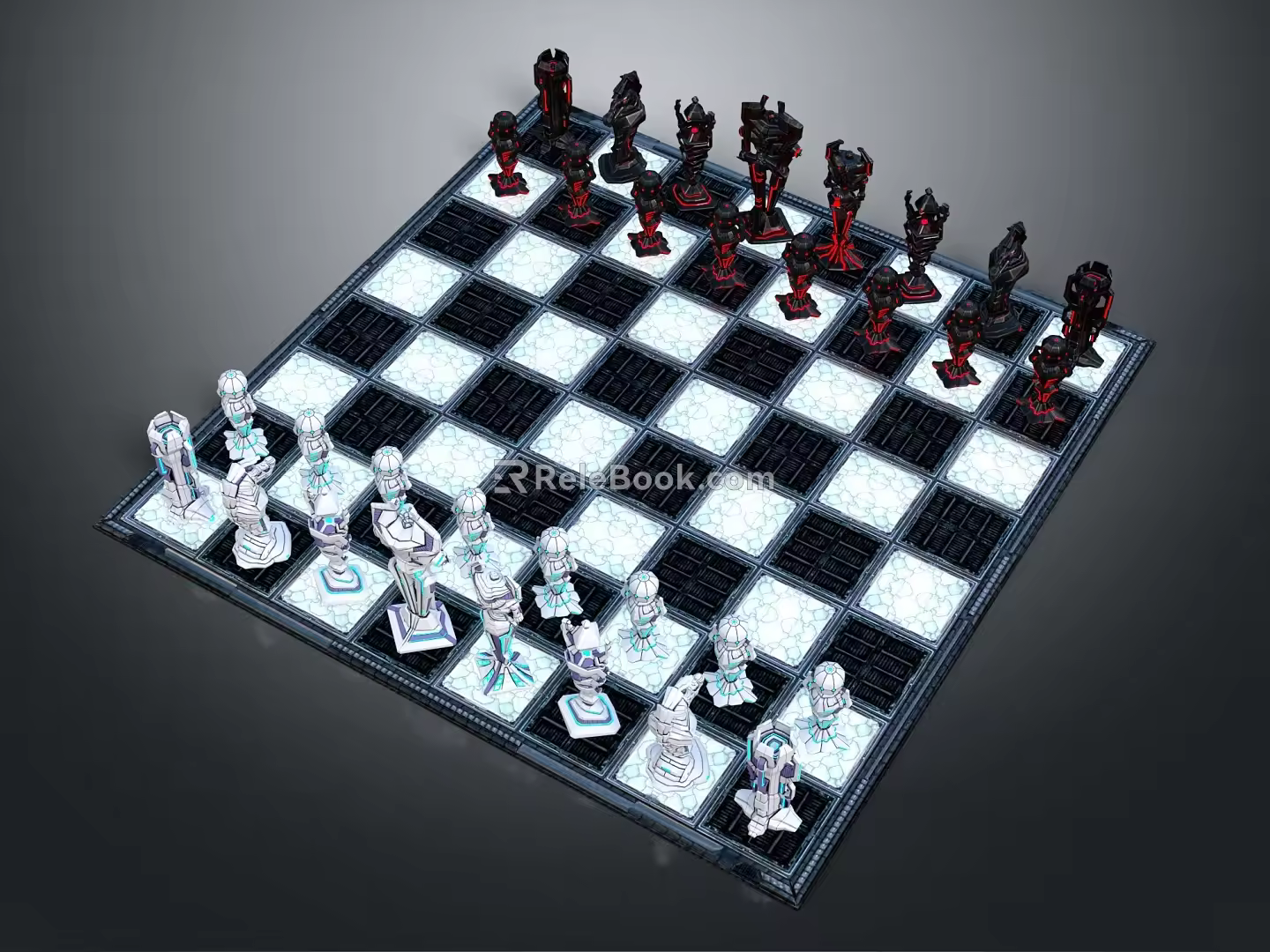 Modern Chess Sci-fi Chess Sci-fi Chessman Cyber Chessman 3d model