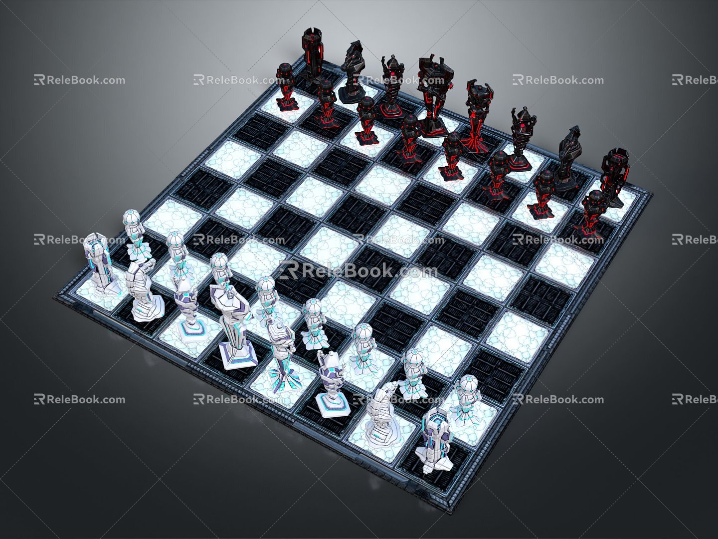 Modern Chess Sci-fi Chess Sci-fi Chessman Cyber Chessman 3d model