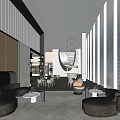 Modern negotiation area sales office negotiation area sofa coffee table combination sand table front desk wine rack art chandelier display cabinet 3d model