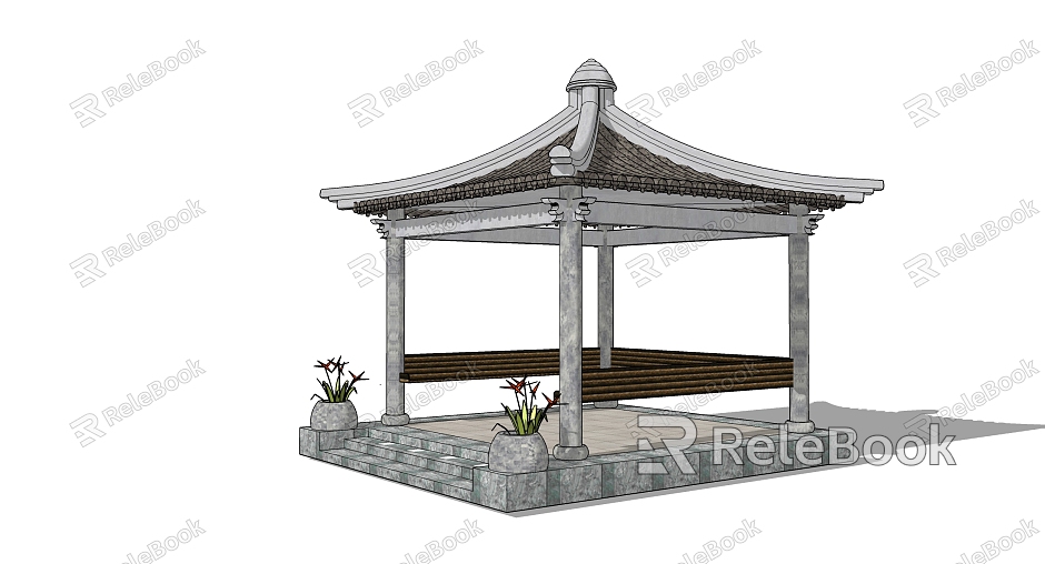 Chinese-style pavilion model