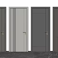 Modern swing door single door combination 3d model