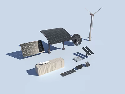 Modern photovoltaic panel photovoltaic panel energy storage equipment 3d model