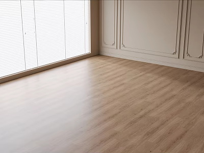 Light Colored Wooden Floor With Natural Grain In Bright Interior Room 3d model