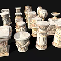 Ornate Classical Stone Sculptural Components For Garden Decoration And Outdoor Ornaments