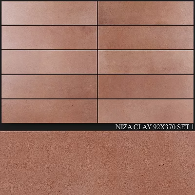 Niza Clay 92x370 Tiles Set 1 With Earth Tone Surface And Smooth Finish 3d model