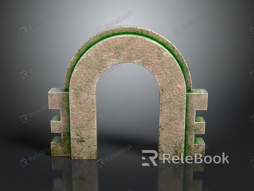 gatehouse stone gatehouse stone arch arch cartoon arch outdoor items realistic model