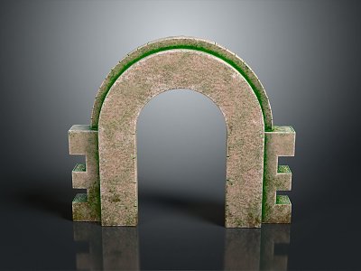 gatehouse stone gatehouse stone arch cartoon arch outdoor items realistic model