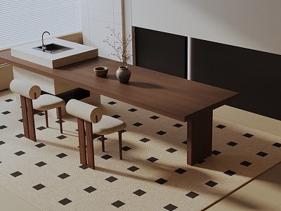 Modern table combination 3d model