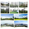 Modern Residential Area With Lush Greenery Lawns Trees And Scenic Views