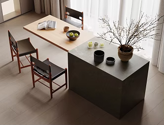 Modern Dining Table and Chair 3d model