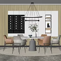 Modern Dining Table and Chair Combination 3d model