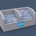 Concrete Construction Fastener Pool With Two Compartments And Silver Fasteners 3d model