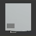 Silver Metal Upright Washing Machine With Circular Transparent Door And Green Drum