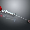 Household Living Supplies With Red Lamp Head Silver Syringe And Brown Button