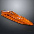 Orange Modern Speedboat with Sleek Aerodynamic Design and Streamlined Exterior Shape