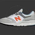 New Balance White Sneakers With Orange Blue Accents Mesh Upper And Sporty Design