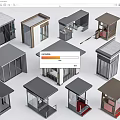 Various Modern Security Booths With Diverse Roof And Window Designs