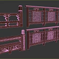 Decorative Wooden Railings With Carved Designs Lattice Patterns And Ornate Traditional Details