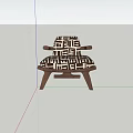 Modern Upholstered Armchair With Brown White Geometric Pattern And Wooden Legs