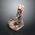 Abstract Copper Blue Metal Sculpture As Unique Household Home Decor Item