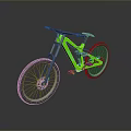 Green And Gray Mountain Bike With Sturdy Frame For Off Road Riding